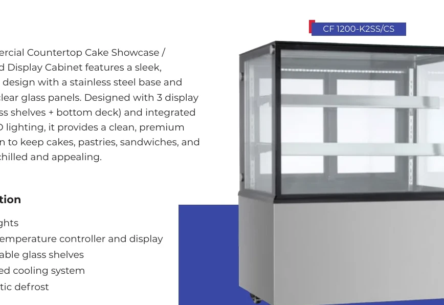 Cake Display Showcase CF Series (Kaca Lengkung)